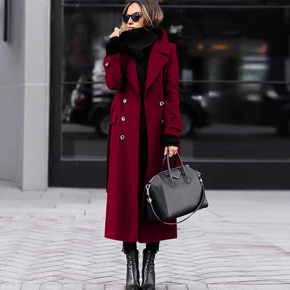 Long Sleeve Coat Women Coat Wo - огляд і ціна Wool Coat Peacoat